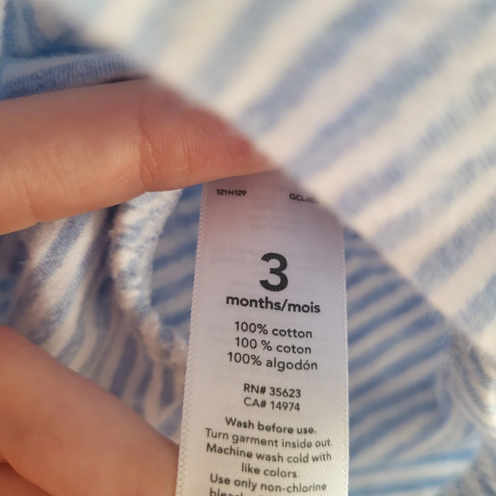 Carter's Blue and White Striped Baby Romper